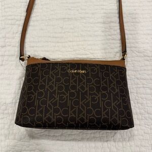 Calvin Klein Monogram Brown Crossbody Bag